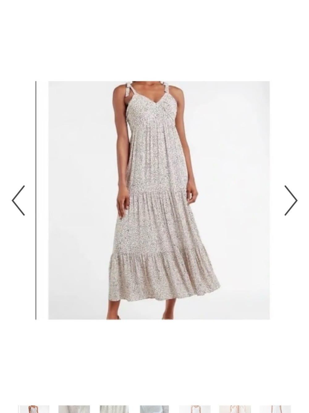 Express Ivory Micro Floral Tiered Maxi Dress